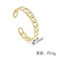 Cross-border New Retro Stainless Steel Gold Plated Bracelet Opening Adjustable Hand Jewelry Wholesale main image 3
