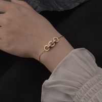 Bracelet En Diamant Coréen Simple Femme Créative Bijoux À La Main En Acier Titane Or 14k main image 1