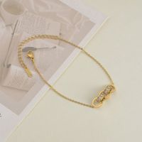Koreanisches Einfaches Diamantarmband Weiblicher Kreativer 14k Gold Titanstahl Handschmuck main image 3