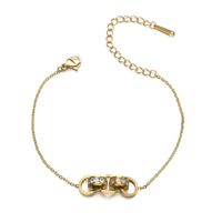 Korean Simple Diamond Bracelet Female Creative 14k Gold Titanium Steel Hand Jewelry main image 6