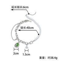 Europäische Und Amerikanische Neue Trend-intarsien-edelstein-schlüsselbeinkette Grüne Wassertropfen-kettennahtkette main image 4