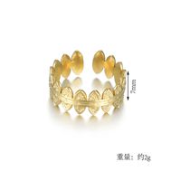 Korean Simple Gold Stitching Lotus Opening Ring Trend Niche Stainless Steel Jewelry main image 3