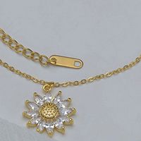 Japanische Und Koreanische Neue Kleine Frische Sonnenblumen Kette Weibliche Nischen Design Sinn Edelstahl Diamant Gänseblümchen Schlüsselbein Kette Flut main image 4