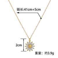 Japanese And Korean New Fresh Sunflower Necklace Women's Niche Design Stainless Steel Diamond Little Daisy Clavicle Chain Fashion main image 5