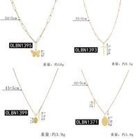 Retro Simple Wind Butterfly Cross Necklace Korean Personality Titanium Steel Pendant Clavicle Chain Jewelry main image 3