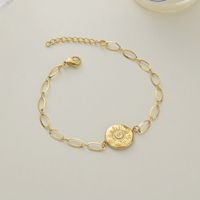 New Long O-chain Round Brand Eyes Stainless Steel Bracelet Female 14k Gold Hand Jewelry Accessories main image 5