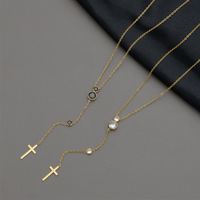 French Style Simple Style 14k Gold Malachite Stainless Steel Necklace Female Trend New Versatile Clavicle Chain Accessories main image 4