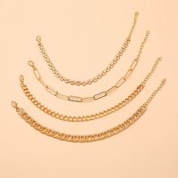 Fashion Metal Geometric Simple Combination Chain Anklet Personality Foot Decoration Four-piece Set main image 4