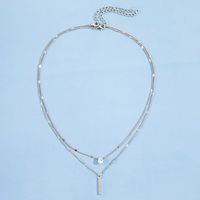 Fashion Double Layered Two-piece Drop-shaped Diamond Long Tassel Pendant Necklace main image 5