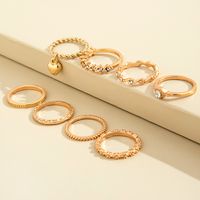 European And American Fashion New Simple Love Pendant Geometric Wave Knuckle Ring Retro Trendy Ring Eight-piece Set main image 3