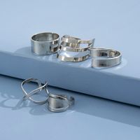 European And American Punk Geometric Hollow Adjustable Joint Ring Simple Combination Five-piece Set main image 4