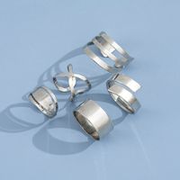 European And American Punk Geometric Hollow Adjustable Joint Ring Simple Combination Five-piece Set main image 6