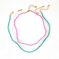 Bohemian Three-color Splicing Multi-layer Rice Bead Simple Fashion Necklace Three-piece Set main image 6