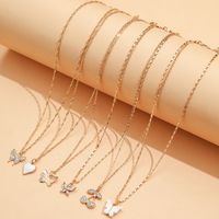 Cross-border Sold Jewelry Fashion Simple Love Butterfly Cherry Full Diamond Fashion Combination Necklace Six-piece Set main image 1