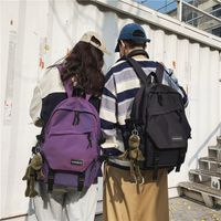 حقيبة مدرسية طالبة جامعية النسخة الكورية من المدرسة الثانوية Harajuku Ulzzang حقيبة ظهر ملونة للرجال 2020 حقيبة كتف جديدة main image 2