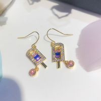 New Trendy Colorful Popsicle And Ice Cream Stud Earrings For Women Light Luxury Minority Earrings Creative Micro-inlaid Full Diamond Ice Candy Earrings For Women main image 3