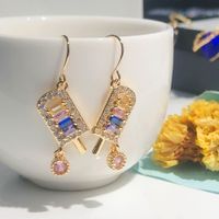 New Trendy Colorful Popsicle And Ice Cream Stud Earrings For Women Light Luxury Minority Earrings Creative Micro-inlaid Full Diamond Ice Candy Earrings For Women main image 5