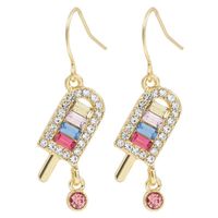 New Trendy Colorful Popsicle And Ice Cream Stud Earrings For Women Light Luxury Minority Earrings Creative Micro-inlaid Full Diamond Ice Candy Earrings For Women main image 6