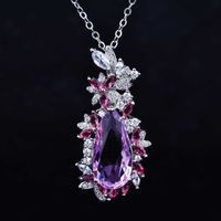 Fashion Butterfly Morganite Pendant Light Luxury Full Diamond Earring Pendent Wholesale main image 1