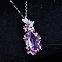 Fashion Butterfly Morganite Pendant Light Luxury Full Diamond Earring Pendent Wholesale main image 5