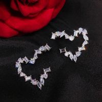 Fashion Irregular Zircon Heart Pendant Earrings Earrings Female Wholesale main image 6