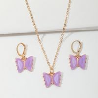 Butterfly Alloy Pendant Children's Necklace Set Wholesale main image 4