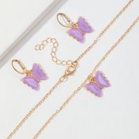 Butterfly Alloy Pendant Children's Necklace Set Wholesale main image 6