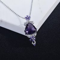 Queen Truncheon Necklace New Light Luxury Queen Style Millennium Cutting Amethyst Pendant Colored Gems Ornament Delivery main image 6