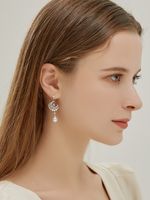 Nouveau Collier Perle Étoile Lune Perle Météore Lune Boucles D&#39;oreilles Ensemble De Bijoux De Mode main image 4