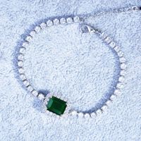 Neu Luxus Quadratischer Diamant Mikro-verkrusteter Smaragd-schnitt Armband Ohrringe Anhänger main image 4