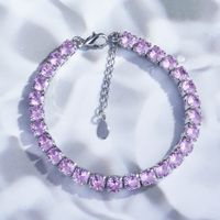 Nouveau Micro-incrusté Diamant Bracelet Européen Et Américain De Luxe Rose Cristal Rose Diamant Griffe Chaîne Bracelet Ornement En Gros Une Pièce Dropshipping main image 2