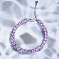 Nouveau Micro-incrusté Diamant Bracelet Européen Et Américain De Luxe Rose Cristal Rose Diamant Griffe Chaîne Bracelet Ornement En Gros Une Pièce Dropshipping main image 4