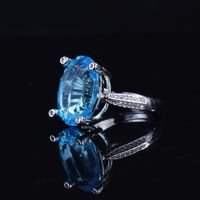 Cross-border Imitation Sapphire European And American Blue Ring Amethyst Color Zircon Copper Ring main image 3