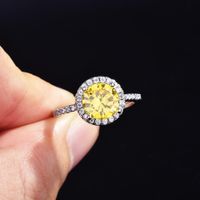 Neue Mode Einfacher Runder Moissan-diamant-morganit-sonnenuntergang-steinfarbe Offener Ring main image 5