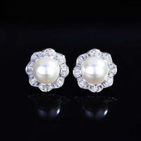 Original Imitation Natural Freshwater White Pearl Set Eardrops Stud Earrings Open Ring Fashion Simple Elegant Temperament Style main image 4