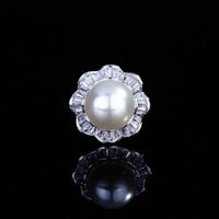 Original Imitation Natural Freshwater White Pearl Set Eardrops Stud Earrings Open Ring Fashion Simple Elegant Temperament Style main image 3