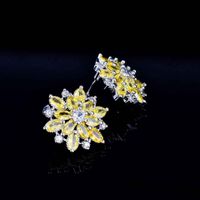 Color Zirconium Small Fresh Fashion Personality Earrings Copper Flower Daisy Earrings main image 3