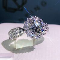 Exquisite Gypsophila Micro-inlaid Zircon Ring Fashion Wedding Ring Accessories main image 2
