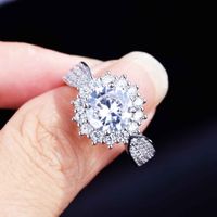 Exquisite Gypsophila Micro-inlaid Zircon Ring Fashion Wedding Ring Accessories main image 5
