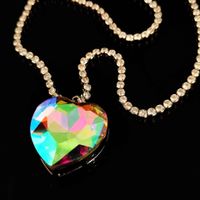 Jewelry Wholesale Korean Fashion Ocean Heart Pendant Heart-shaped Crystal Necklace main image 1