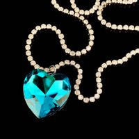 Jewelry Wholesale Korean Fashion Ocean Heart Pendant Heart-shaped Crystal Necklace main image 6
