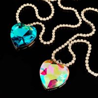 Jewelry Wholesale Korean Fashion Ocean Heart Pendant Heart-shaped Crystal Necklace main image 5