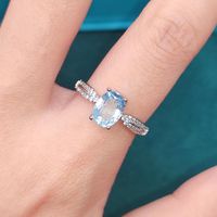 Fashion New Natural Topaz Products Copper Inlaid Zircon Ring main image 4