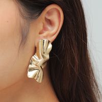 European And American Fashion Jewelry Exaggerated Folding Leaf Shape Stud Earrings main image 1