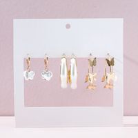 European And American Fashion Jewelry Simple Imitation Pearl Butterfly Earring Earring Set main image 1