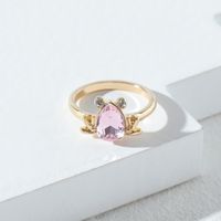 European And American Fashion Jewelry Crystal Frog Ring main image 2