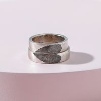 Qingdao European And American Fashion Jewelry Cross-border Supply Vintage Love Fingerprint Couple Ring Set main image 1