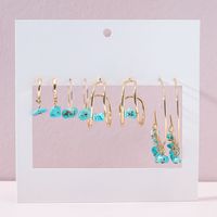 Bijoux Fantaisie Simple Turquoise Boucles D&#39;oreilles Boucles D&#39;oreilles Boucles D&#39;oreilles Ensemble Multi-pièces main image 1