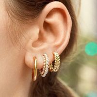European And American Fashion Jewelry Imitation Pearl Hoop Earring Set main image 2