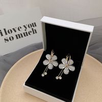 Fashion Crystal Flower Earrings Korean Long Tassel Earrings Wholesale main image 5